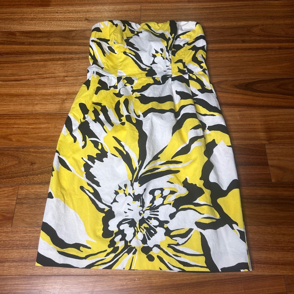 Express Design Studio Yellow Floral Strapless Dress - Size 6‎